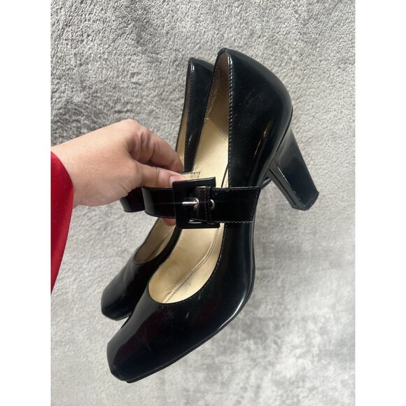 Franco Sarto Shoes - FRANCO SARTO Women’s 9M Patent Mary Jane Pump In Black Heels Croquette Twee